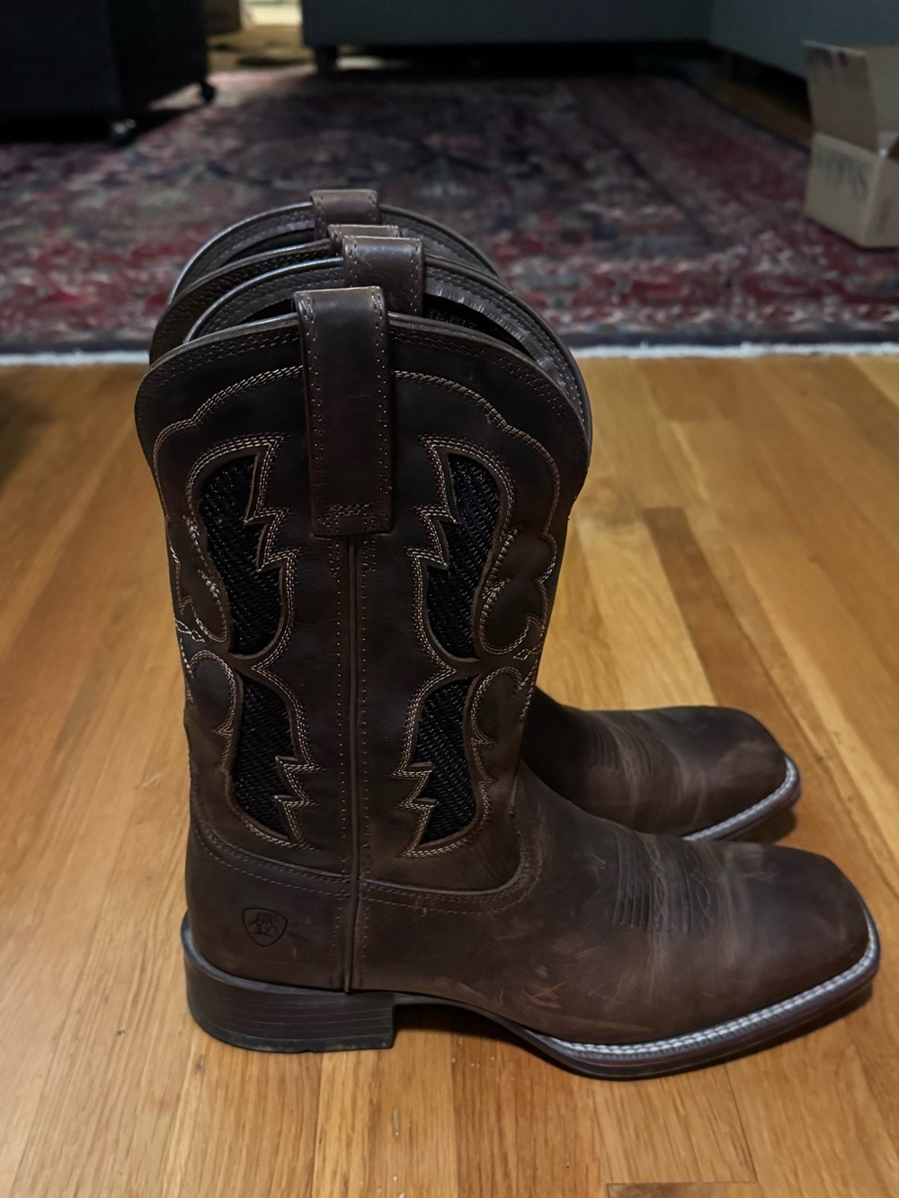Ariat Mens Dash VentTEK Ultra Square Toe Western Boots Distressed Brown Size 9